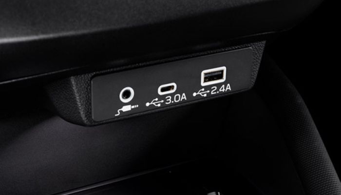 Front USB Ports (Type-A and C) and Rear USB Power Ports